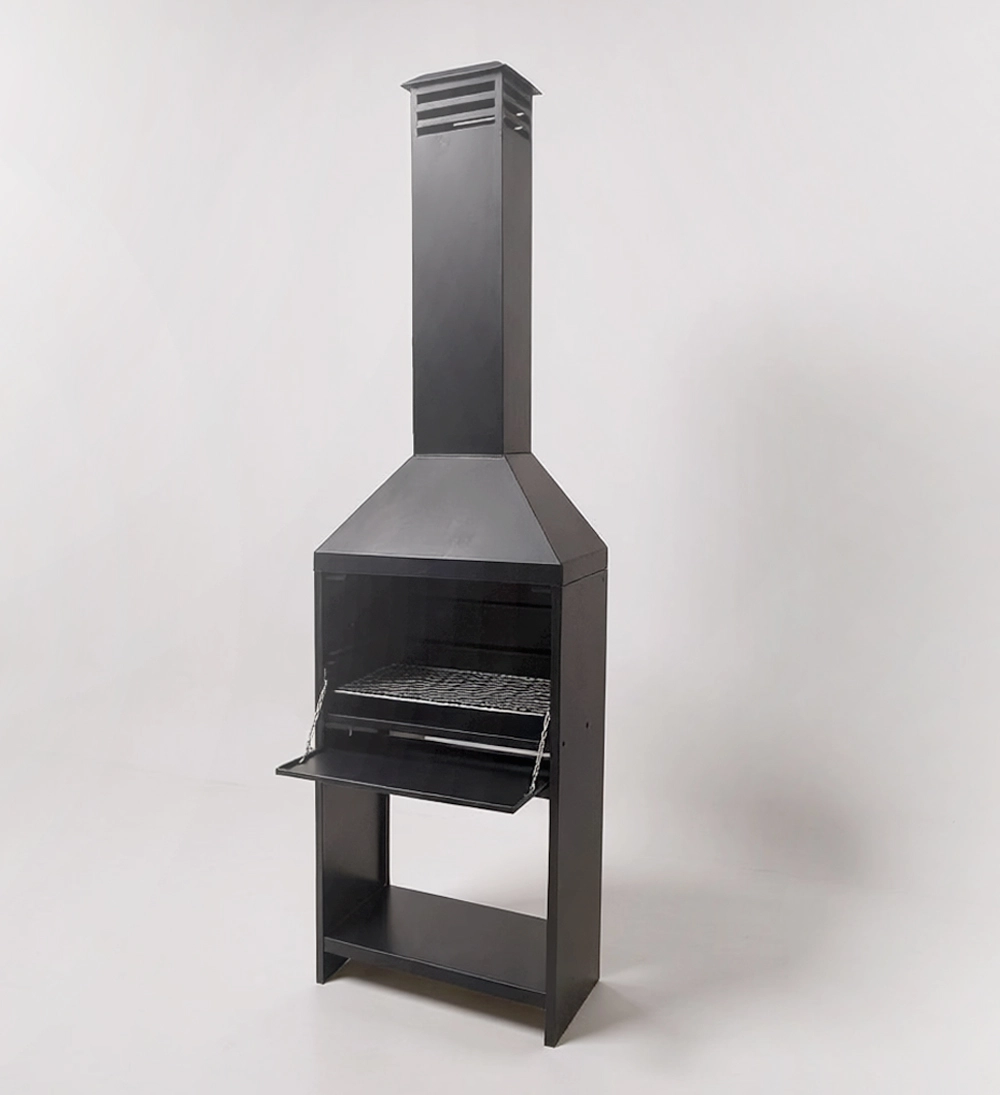 LET'S BRAAI Free Standing Braai - 1.2m Mild Steel Charcoal and Wood Fire BBQ grill