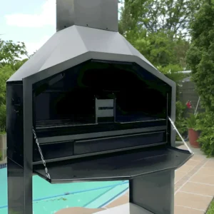 LET'S BRAAI Free Standing Braai - 1.2m Mild Steel Charcoal and Wood Fire BBQ grill 2