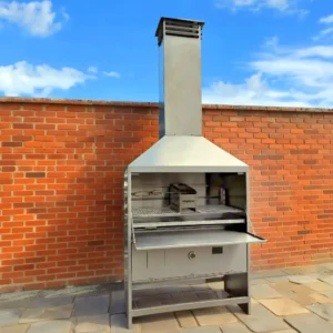1200mm Freestanding Braai with Rocket Stove – Stainless Steel