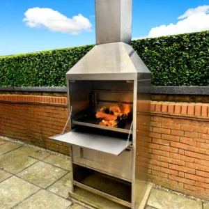 800 FREE STANDING BRAAI ROCKET STOVE - Stainless Steel